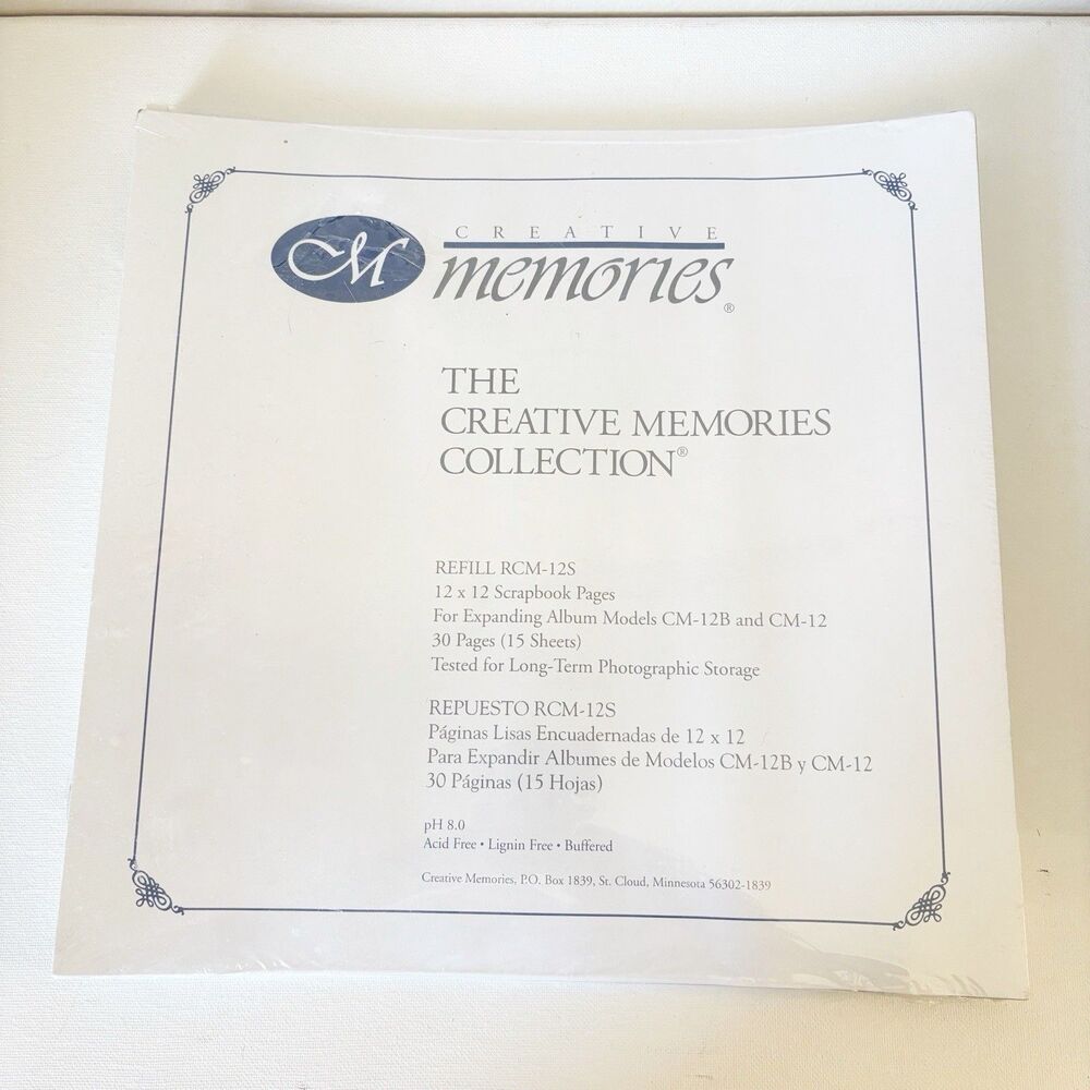 CREATIVE MEMORIES 12x12 Scrapbook Old Style Pgs 15 Sheets Refill RCM-12S Sealed